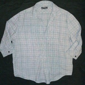 4/$20 | Zara Woman Premium Demin Collection Plaid Pullover Blouse